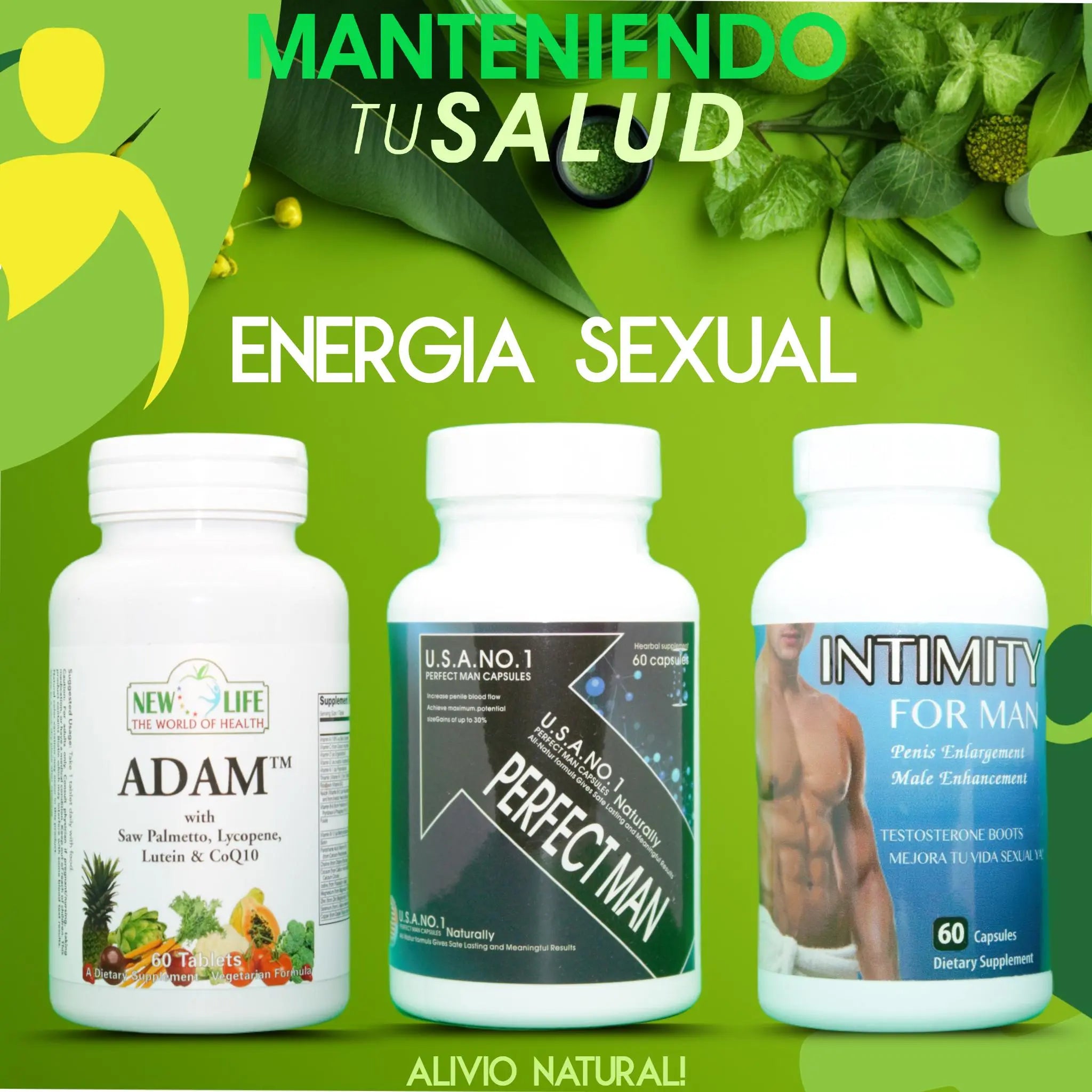 Energía Sexual Kit Bienestar Sexual Con Vitaminas Y Suplementos Manteniendo Tu Salud 4670